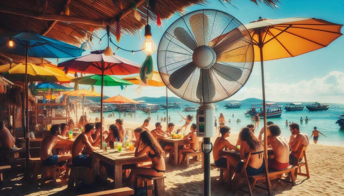 Beachfront Restaurant with Cooling Mist